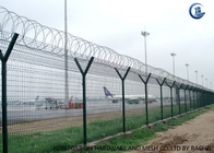 Покрытая ПВК сваренная ячеистая сеть ограждая загородку безопасностью аэропорта 4.0мм 5.0мм для защищать