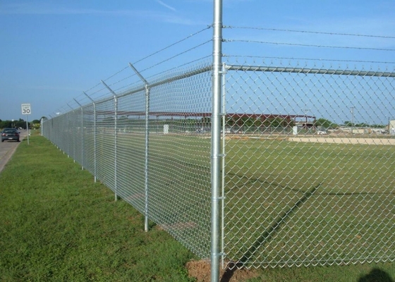 buy Security Galvanized Chain Link Mesh Fence / Versatile Fence  With Barbed Wire on Top online manufacturer