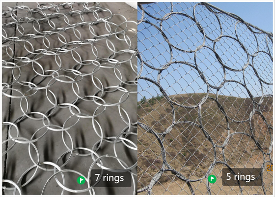 Ευέλικτο δίχτυ προστασίας από πτώση βράχου 200KJ-2000KJ Δαχτυλίδι για 5 δαχτυλίδια