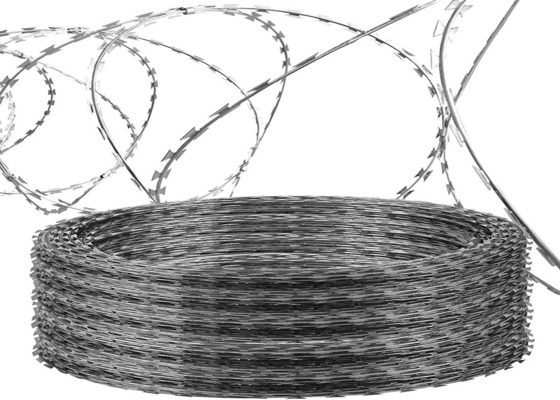 buy SS304 Razor Fencing Wire / Concertina Coil Fencing For Highway online manufacturer