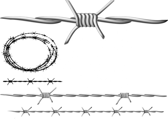 buy High Tension Barbed Wire Fence Silver / Green Color For Military online manufacturer